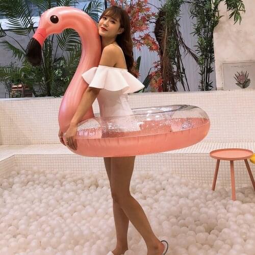 Inflatable Flamingo 120cm swimming ring floating row mounts take the lead swimming ring water supplies flamingo swimming ring