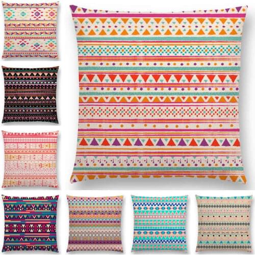 Hot Sale Hippie Boho Acqua Navajo Aiyana Decorative Pattern Ethnic Tribal Prints Tipi Geometric Stripe Cushion Cover Pillow Case
