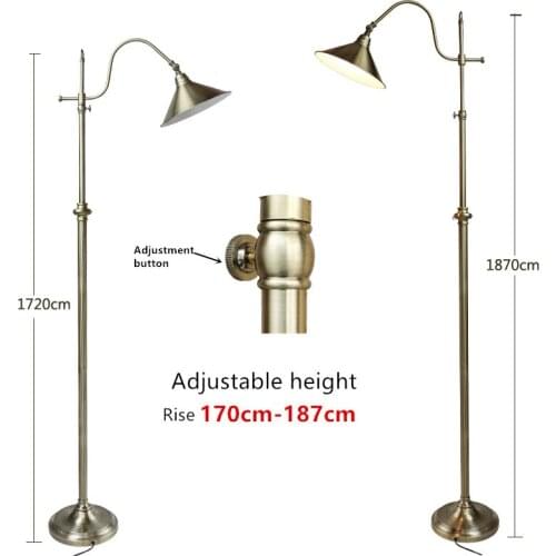 Nordic retro lamp Creative copper floor lamp Adjustable height 172-187 cm Decoration creative floor lamp