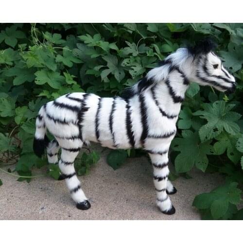 New big simulation balck&white zebra toy plastic&fur zebra doll gift about 49x43cm 2454
