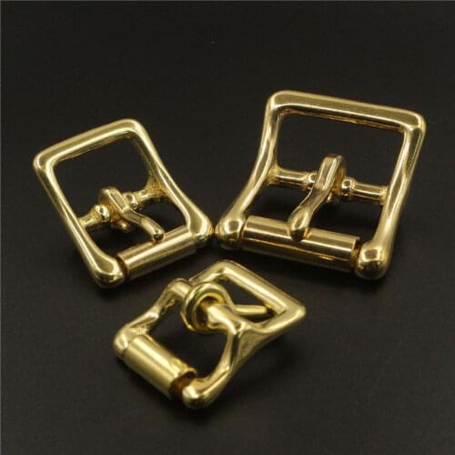 1pcs Solid Brass Roller Buckle Single Pin Middle Center Bar Buckle for Leather Craft Bag Belt Strap Halter Harness Leather Craft