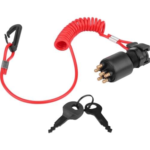 Ignition Key Switch & Safety Lanyard For Johnson Evinrude Boat 5005801