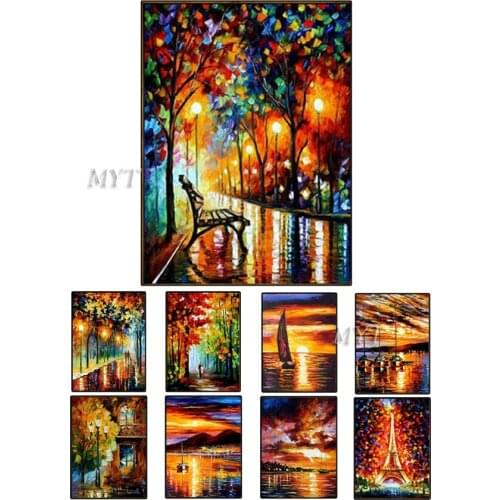 A Scene Illuminated By A neon Light Handpainted Wall Art Home Decor Picture Modern Oil Painting On Canvas Frameless