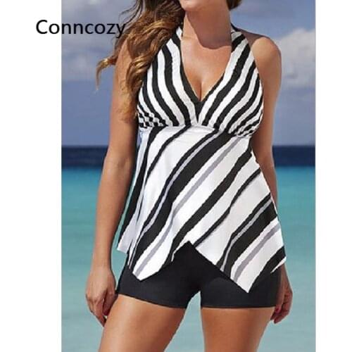 Plus Size Swimsuit Womens Black and White Twill Swimsuit Plus Size Bikini Swimming Suit for Women Swim Shorts Set Bikinis Set