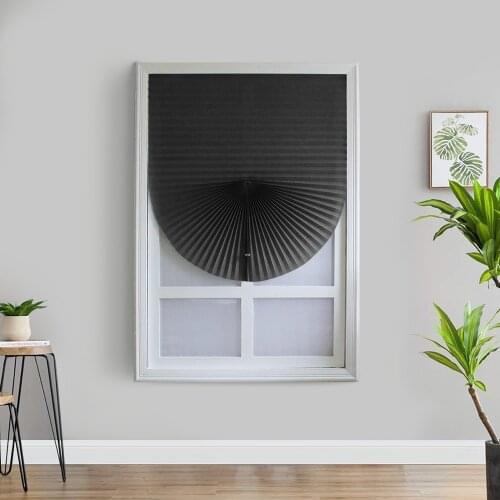 Self-Adhesive Pleated Blackout Window Curtains for Bathroom Window Shades Blackout Pleated Shades Cordless Venetian Blinds