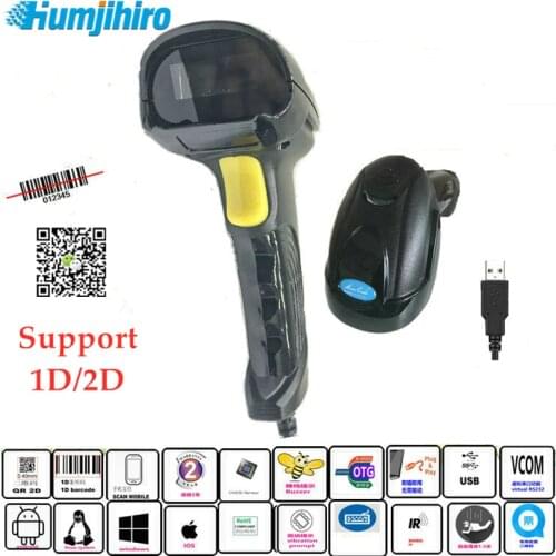 1D&2D Supermarket Handhel Barcode Bar Code Scanner Reader QR PDF417 Bluetooth 2.4G Support Mobile Phone Scan Code Payment