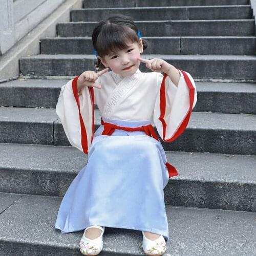 Traditional Ancient Chinese Costume Tang Dynasty Hanfu Dress for Children Classic Robe Student Clothing Tang Suit Dance Stage
