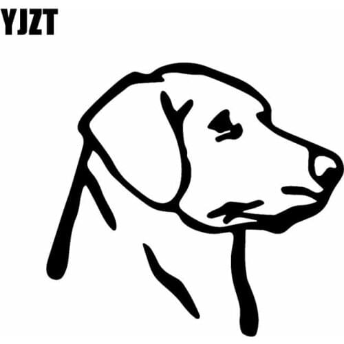 YJZT 14.9X13.7CM Labrador Head Silhouette Vinyl Decal Car Sticker Puppy Dog Hunt Black/Silver C24-1428