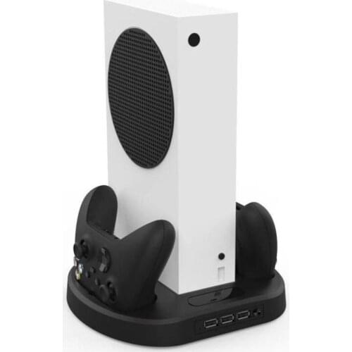 For XBOX Series S Dual Controller Charger Station Vertical Stand Cooling Fan Holder Charger For Xbox ONE/S Console