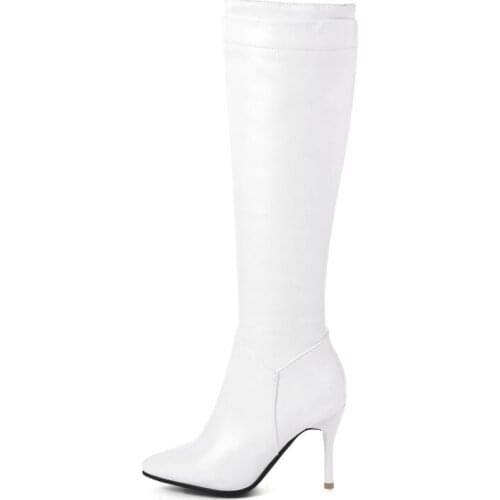 Big Size 11 12 13 14 Women Long Boots Woman Over The Knee Boot Side zipper Thin heels and high heels Knight boots