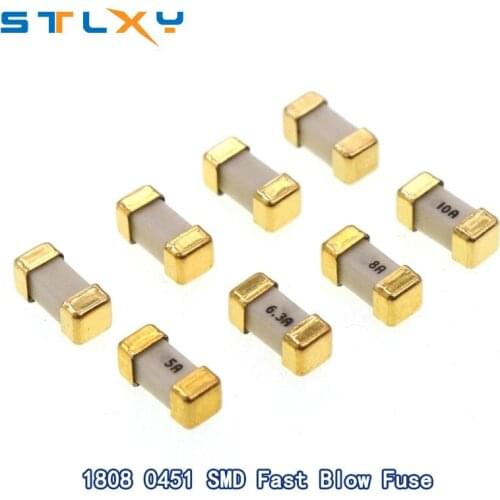 5PCS Gold 1808 125V 250V AC 0451 SMD Fast blow Fuse 0.5A 1A 2A 3A 4A 5A 6.3A 8A 10A 12A 15A 500MA 750MA 0451 ultra-rapid fuses