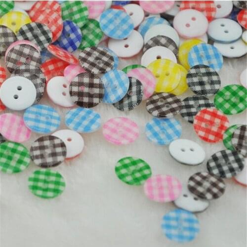 50/100Pcs New Mix Cute Grid Plastic Resin Button / Sewing Mix 13mm PT16