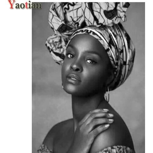5D Diamond Painting DIY Cross Stitch Kits African Black Woman Graffiti Diamond Embroidery Mosaic Full Drill Square Home Decor
