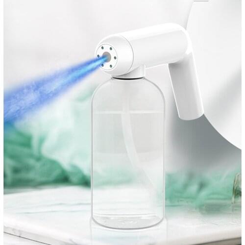 600ML Wireless Nano Steam Spray Gun Electric Sanitizer Sprayer Disinfects Blue Light Sterilizing Nano Spray 3 Gears Home Office