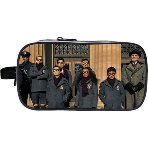 Umbrella Academy Pencil Case Double-layer Pen Bag School Supplies Women Makeup Case Anime Cosmetic Case Boy Zipper Storage Bag