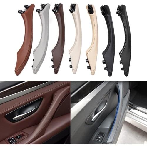 For BMW F10 F11 F18 5 Series 2010-2017 Car Inner Interior Door Trim Pull Handle Real Leather Front/Rear Left Side