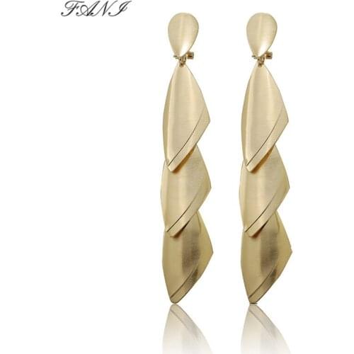 Fani Fashion Bridal Gift Nigerian Jewelry Long Drop Dangle Earrings Women wedding jewelry earrings Wedding Party Daily Gift