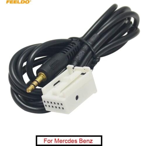 FEELDO 1Pc Car 3.5mm Male Jack AUX Adapter Cable For Mercdes Benz Comand APS NTG GL W169-221 Audio Cable Data Wire #5719
