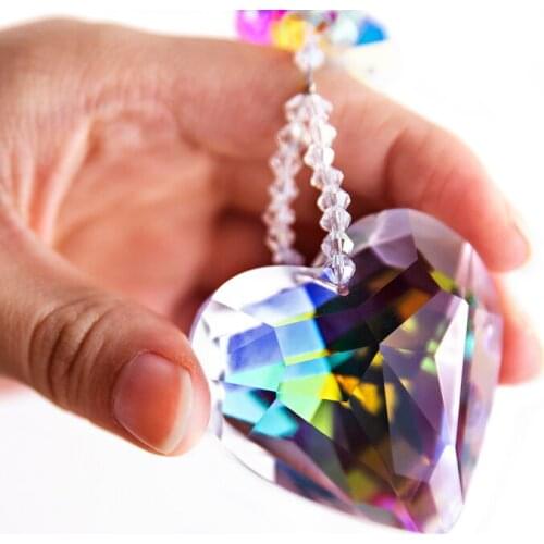 H&D Pendant Crystal Ball Prism Bracelet Rainbow Pendant Home Garden Decoration Car Charm Gift Valentines Day Gift