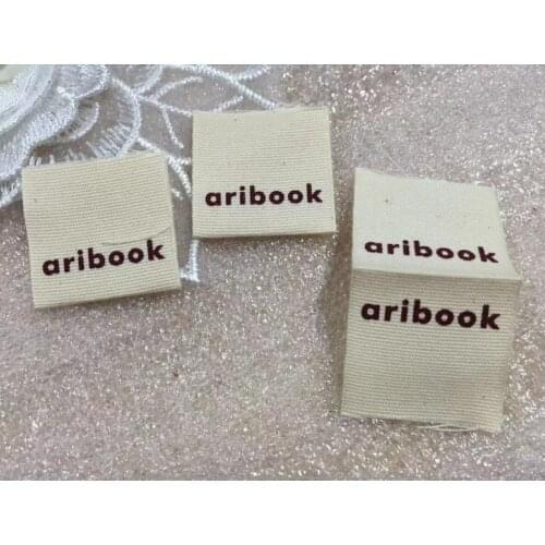 Customized design cotton garment labels/clothing tags/silk screen printed label one color / printed cotton label