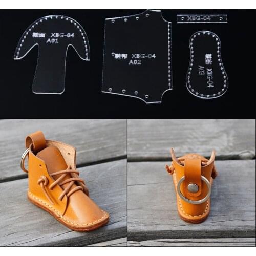 Shoe leather mold making small ornaments kraft paper template mold boots keychain backpack pendant