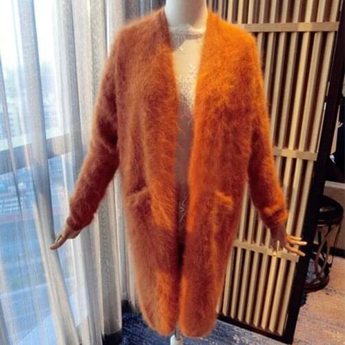 2019 New Arrivals Genuine Good Quality Soft Mink Cashmere Sweaters Real Mink Cashmere Cardigans for women free shipping TBSR325