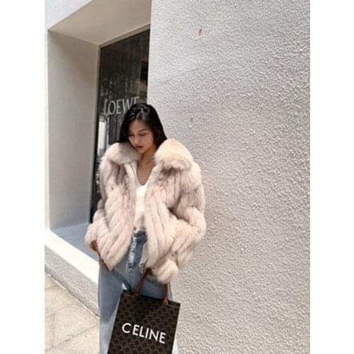 Natural fox leather jacket Fox fur and real sheepskin perfect combination for 2021 Winter luxury fashion for women new wholesale