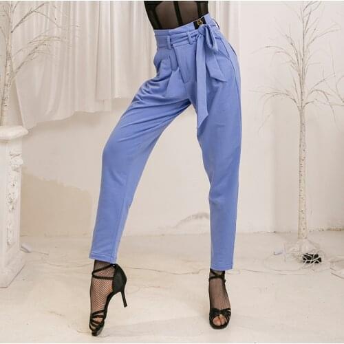 Latin Dance Pants Women Professional Samba Rumba Ballroom Dance Practice Clothes Female High Waist Latin Trousers Wear BL5249