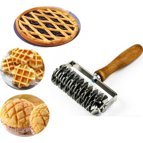 HOT Stainless Steel Lattice Cutter Roller Pastry Bread Pizza Wheel Pie Dough Cutter DIY Bakeware WF