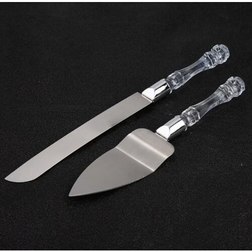 2Pcs Stainless Steel Cake Shovel Cutter Knife Set Wedding Cake Spatula Baking Kitchen Tool reusable