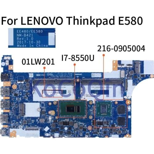 For LENOVO Thinkpad E480 E580 R480 I7-8550U RX550 Notebook Mainboard 01LW201 EE480/EE580 NM-B421 DDR4 Laptop Motherboard