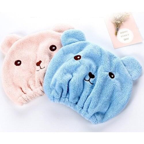 Lovely Rapid Drying Hair Towel Soft Bath Absorbing Quick Dry Hair Hat Cap Microfiber Shower Coral Velvet Hair Drying Wrap Towel