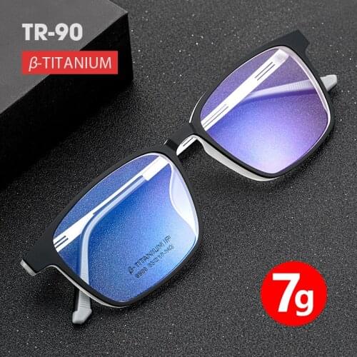 New Fashion Titanium Alloy Spectacle Frame Men Ultralight Large Frame High Quality TR90 Myopia Optical Prescription Frame