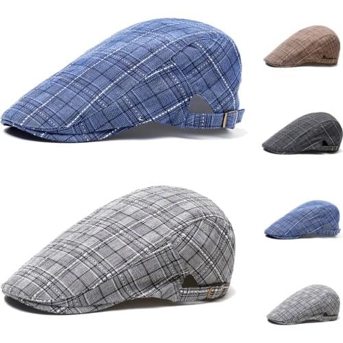 Men Cabbie Driving Flat Caps Newsboy Golf Plaid Beret Irish Hats Newsboy