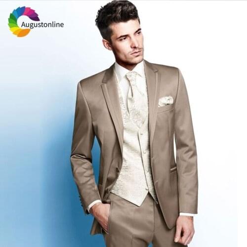 Brown Mens Classic Suits for Wedding Slim Fit Groom Tuxedos 2Piece(Jacket+Pants) Best Man Blazer Costume Homme Terno Masculino