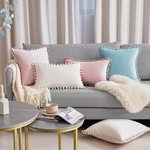 Velvet Pillow Cover Throw Pillow Covers Soft Particles Solid Cushion Covers Couch Bedroom Pillow Case Pillowcase 1Pcs