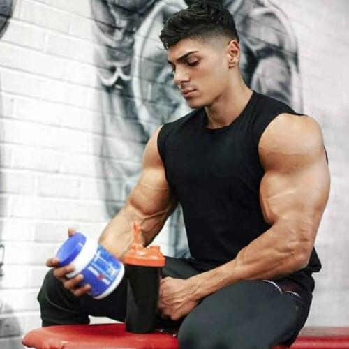 2021 New Summer Vest Gym Clothing Mens Tank Tops Sleeveless Shirt Bodybuilding Equipment Fitness Mens Stringer Tanktop