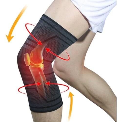 New Silicone Non-slip Sports Knee Pads Basketball Running Fitness Support Outdoor Climbing Cycling Knitted Protective Gear G12