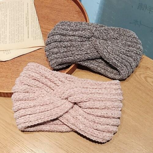 MISANANRYNE New Women Headbands Knitted Twisted Turban Head Wrap Bandage Winter Ear Warmer Girls Hairband Hair Accessories