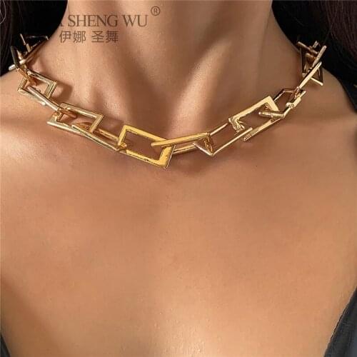 Hip Hop Necklace Simple Metal Chain Necklace For Women Exaggeration Frosted Chunky Necklace Statement Necklace Hip Hop Jewelry