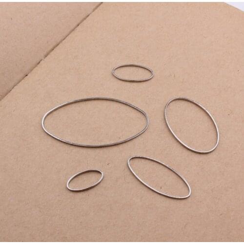 Silver Color ellipse copper diy Korean jewelry accessories popular minimalist geometric earring pendant necklace pendant fitting