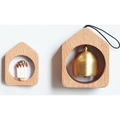 Solid wood suction door wind chimes household bells store doorbell refrigerator stickers retro crafts artwork
