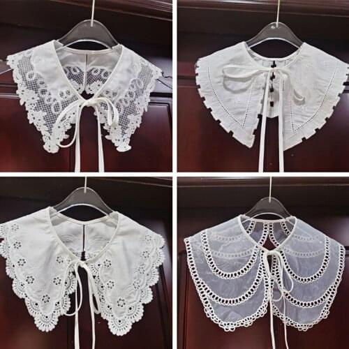 Hollow Embroidery Fake Collar Various Shape False Collar Breathable Summer Faux Collar Necklace Dress Shirt Collar Shawl