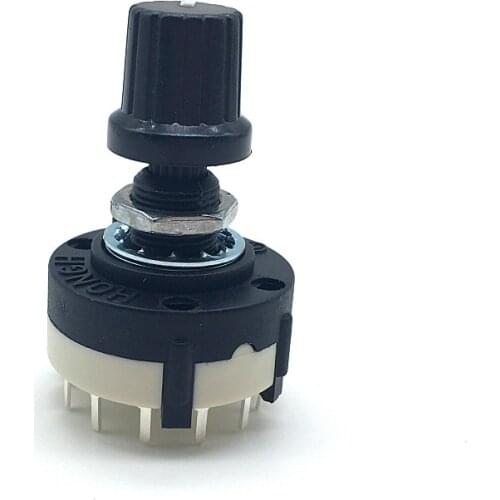 5pcs RS26 1 Pole 12 Position Selectable Band Rotary Channel Selector Switch Handle length 20MM with knob Ratory Switch 1 Pole