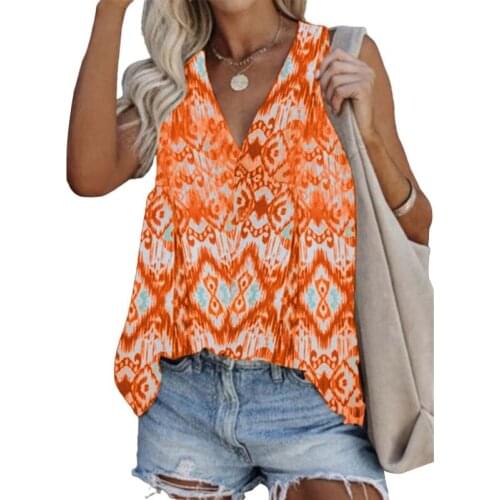 Sexy Sleeveless T Shirt Women Tank Top 2021 Summer Printed Crop Tops Casual Plus Size Loose Streetwear Tee Shirt