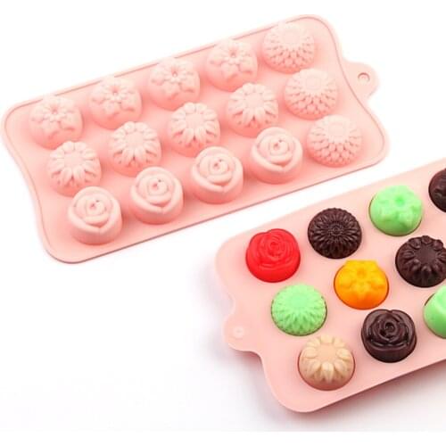 Silicone Chocolate Molds Pentagram Cake Mold Bar Block Ice club Silicone Cake Candy Molds Cake Tool 3D Flower Baking molds DIY