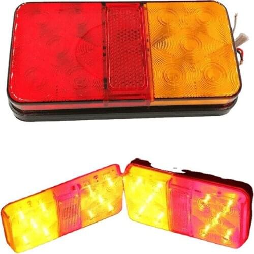 2PCS 12V/24V/12V-80V Truck LED Tail Light Taillight Turn Signal Indicator Stop Lamp Rear Brake Light for Truck Trailer Caravan