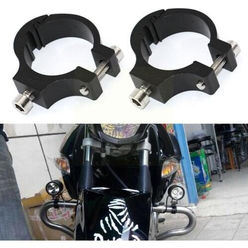 2xUniversal Motorcycle Headlight Bracket Tube Fork Honda Mounting BMW Clamp Kit Holder Spotlight For For Handlebar C
