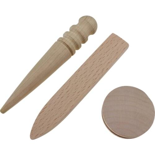 YOKOYAMA Leather Tools Round Wood Stick Trimmer Polishing Tool Milling Leather Multi-Size Round Wood Stick Sewing Accessories