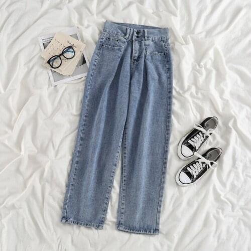 Female Jeans Harajuku Trousers High Waisted Oversize Korean Fashion Vintage Plus Size Straight Streetwear Women Pants Clothes